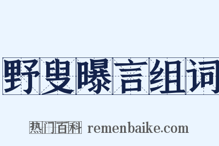 野叟曝言组词是什么意思的图片